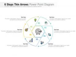6 steps thin arrows power point diagram