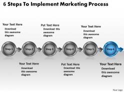 6 steps to implement marketing process working flow chart powerpoint templates