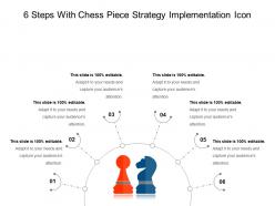 6 steps with chess piece strategy implementation icon