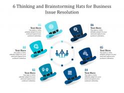 6 thinking and brainstorming hats for business issue resolution infographic template