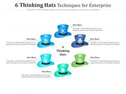 6 thinking hats techniques for enterprise infographic template