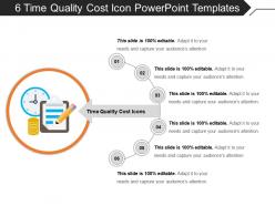 6 time quality cost icon powerpoint templates