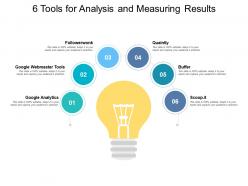 6 tools for analysis and measuring results