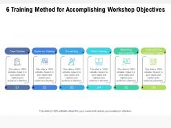 6 training method for accomplishing workshop objectives
