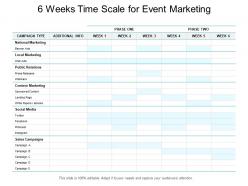 6 weeks time scale for event marketing