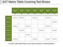 6x7 Matrix Table Covering Text Boxes