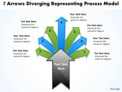 7 arrows diverging representing process model charts and networks powerpoint templates