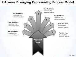 7 arrows diverging representing process model charts and networks powerpoint templates