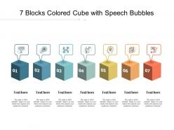7 blocks colored cube with speech bubbles