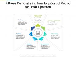7 boxes demonstrating inventory control method for retail operation