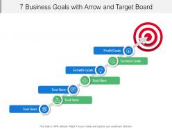 7 business goals with arrow and target board