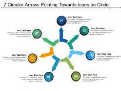 7 circular arrows pointing towards icons on circle
