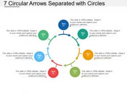 7 circular arrows separated with circles
