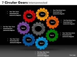7 circular gears interconnected powerpoint slides and ppt templates db