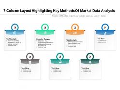 7 column layout highlighting key methods of market data analysis