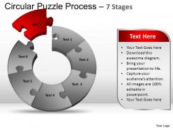 7 components circular puzzle process powerpoint slides and ppt templates 0412