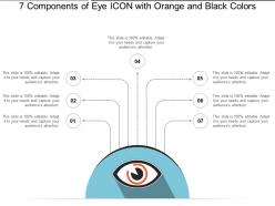 7 components of eye icon with orange and black colors