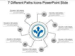 7 different paths icons powerpoint slide