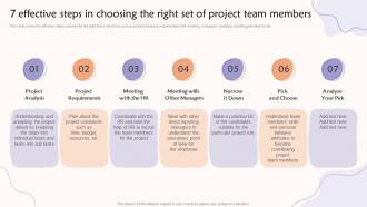 7 Effective Steps In Choosing The Right Set Teams Contributing To A Common Goal