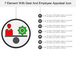 7 element with gear and employee appraisal icon