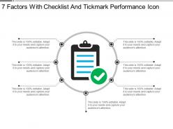 7 factors with checklist and tickmark performance icon