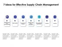 7 Ideas For Effective Supply Chain Management