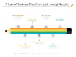 7 item of business plan illustrated through graphic