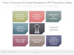 7 keys to success for project management ppt presentation slides