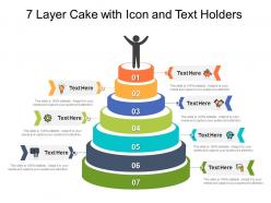 7 layer cake with icon and text holders
