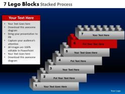 7 lego blocks stacked proces powerpoint slides and ppt templates db