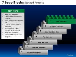 7 lego blocks stacked proces powerpoint slides and ppt templates db