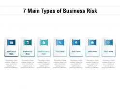 7 main types of business risk