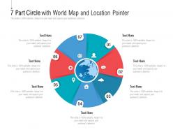 7 part circle with world map and location pointer