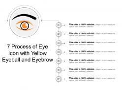 7 process of eye icon with yellow eyeball and eyebrow