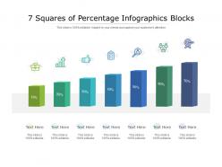 7 squares of percentage infographics blocks