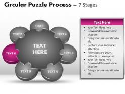 7 stages circular puzzle process powerpoint slides