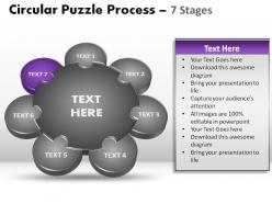 7 stages circular puzzle process powerpoint slides