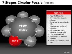 7 stages circular puzzle process powerpoint slides and ppt templates db