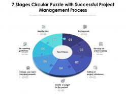 7 stages circular puzzle with successful project management process