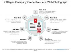 7 stages company credentials icon with photograph