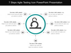 7 steps agile testing icon powerpoint presentation