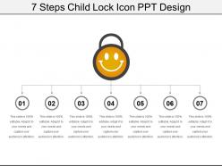 7 steps child lock icon ppt design
