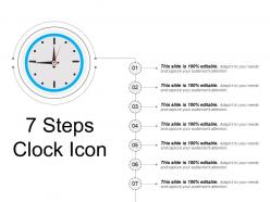 7 steps clock icon sample presentation ppt