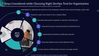 7 Steps Considered While Choosing Right Devops Tool Software Development And It Operations Methodology