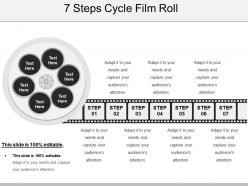 7 steps cycle film roll presentation powerpoint templates