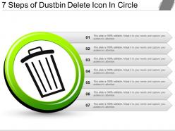 7 Steps Of Dustbin Delete Icon In Circle