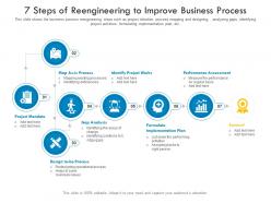 7 steps of reengineering to improve business process