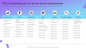 7Ps Of Marketing Mix For Service Based Organizations Service Marketing Plan To Improve Business
