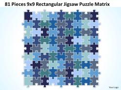 81 Pieces 9x9 Rectangular Jigsaw Puzzle Matrix Powerpoint templates 0812
