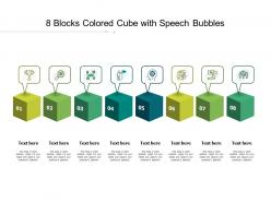 8 blocks colored cube with speech bubbles
